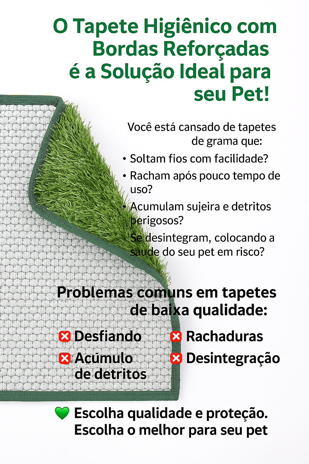 Tapete Gramado Reutilizável para Cães – Higiene e Treinamento