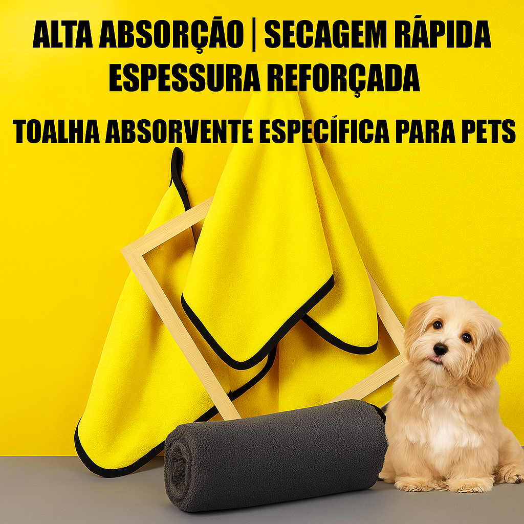 Toalha Secagem Rápida para Cães e Gatos | Macia e Absorvente