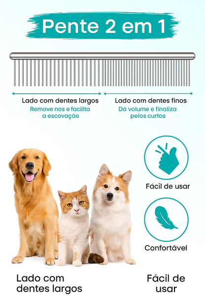 Tesoura 5 em 1 Pet Profissional Inox – Corte Seguro e Preciso