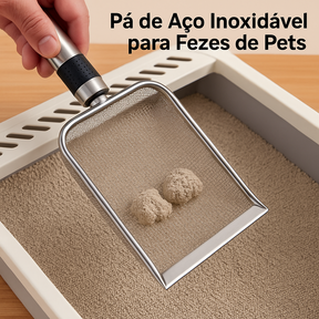 Pá de Areia Inoxidável para Gatos e Cães – Alça Reforçada