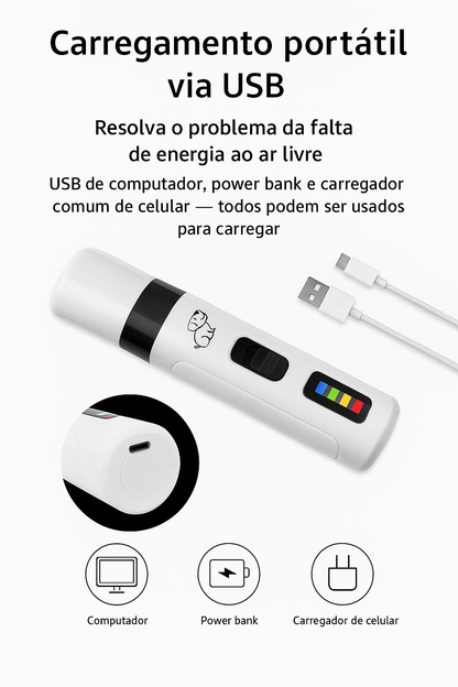 Moedor de Unhas Elétrico Pet USB - Corte Preciso e Seguro