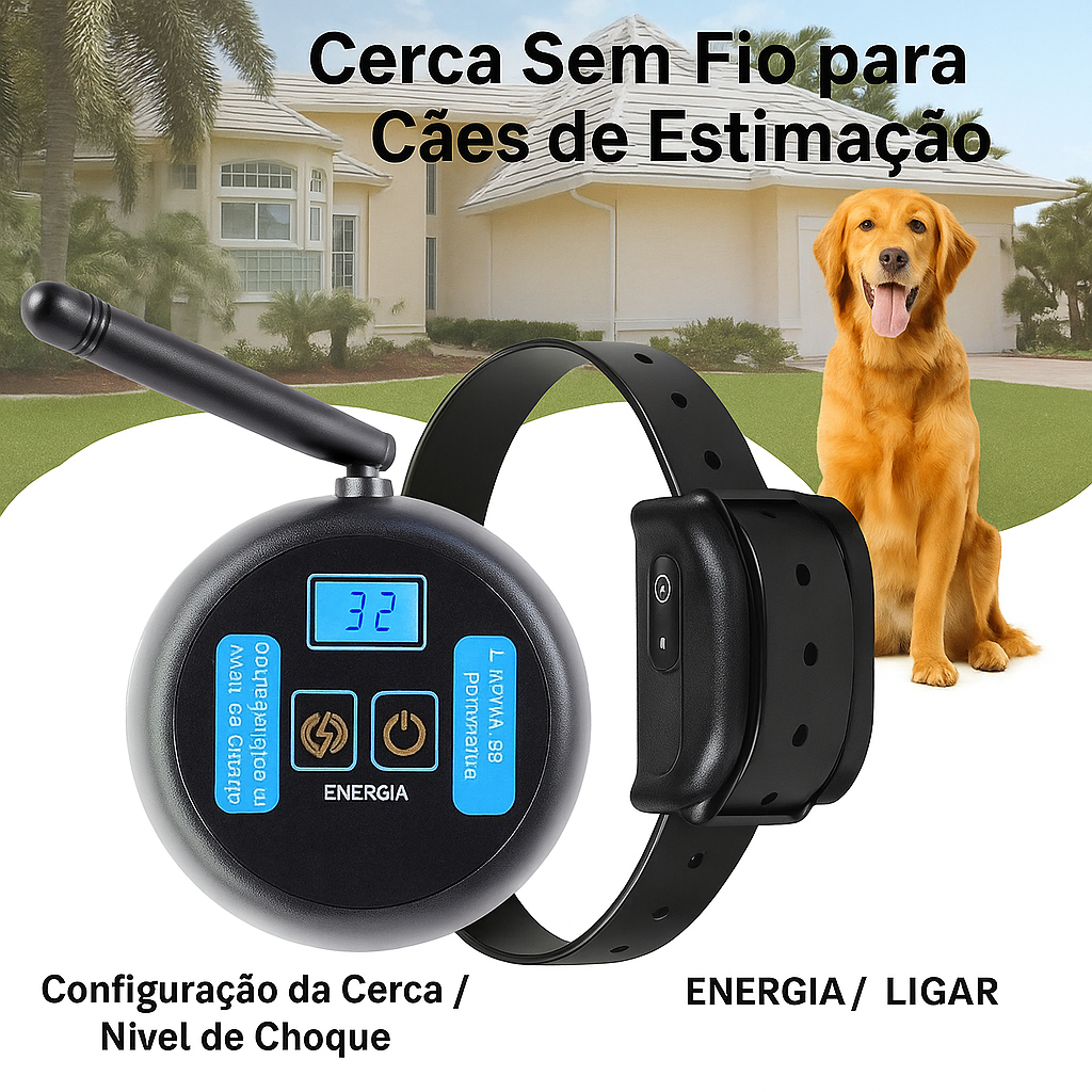 Cerca Elétrica Virtual com Coleira para Cães – Treinamento Seguro