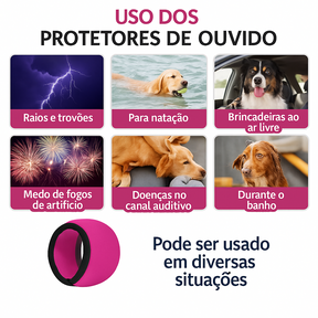 Protetor Auditivo Calmante para Cães | Reduz Ansiedade