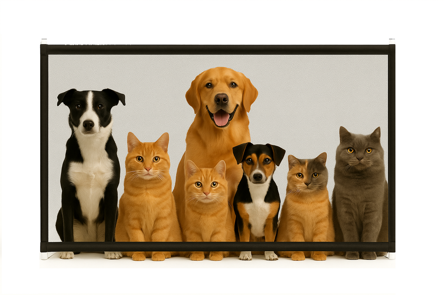 Barreira para Cães Dobrável com Rede Respirável e Ganchos – Porta de Segurança para Pets