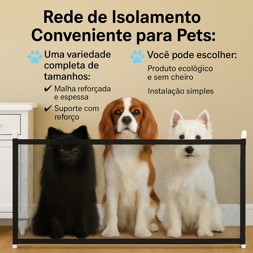 Portão para Cães e Filhotes - Cerca de Segurança com Tela Resistente