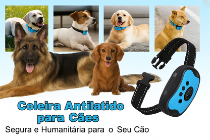 Coleira Antilatido Ultrassônica USB Ajustável p/ Cães