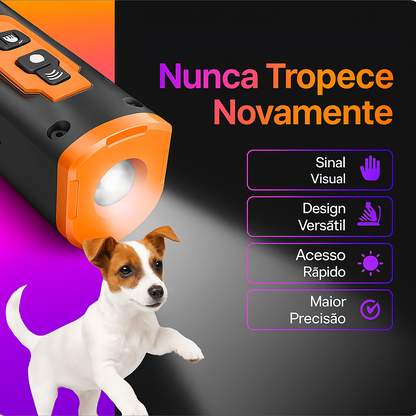 Treinador Ultrassônico para Cães Recarregável com Lanterna LED
