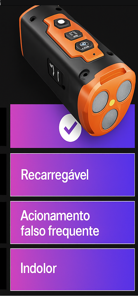 Treinador Ultrassônico para Cães Recarregável com Lanterna LED