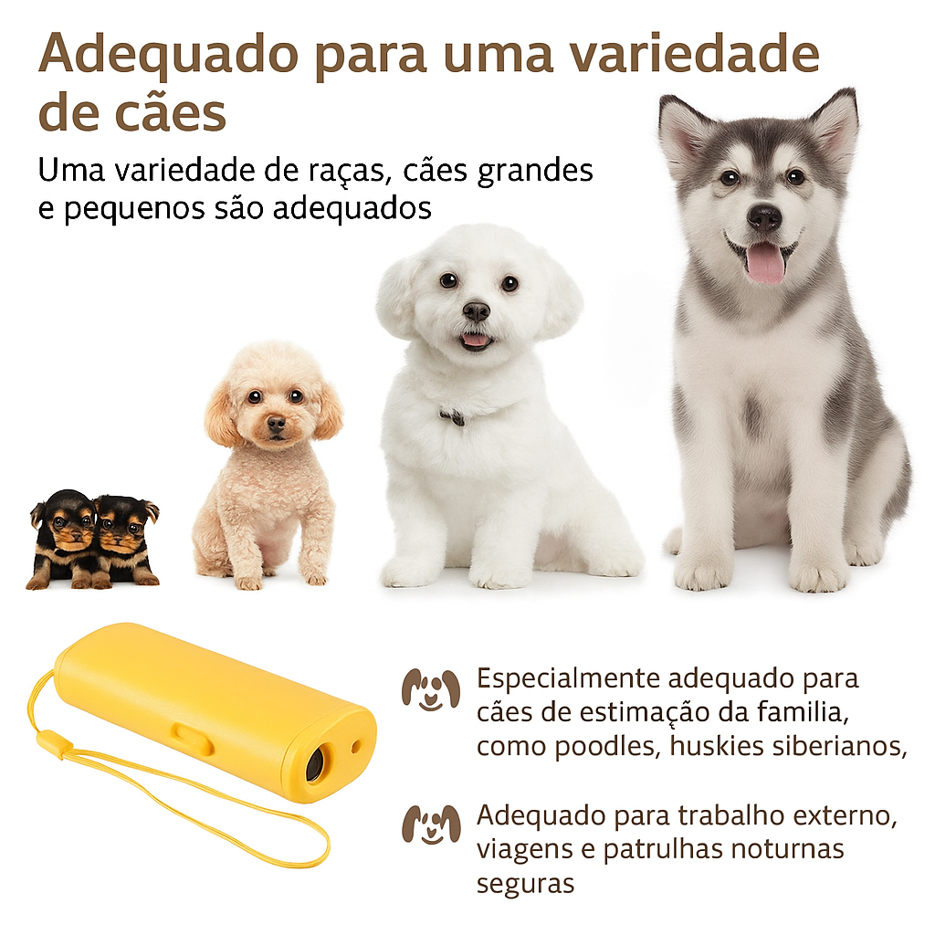 Dispositivo Ultrassônico 3 em 1 Antilatidos com Lanterna