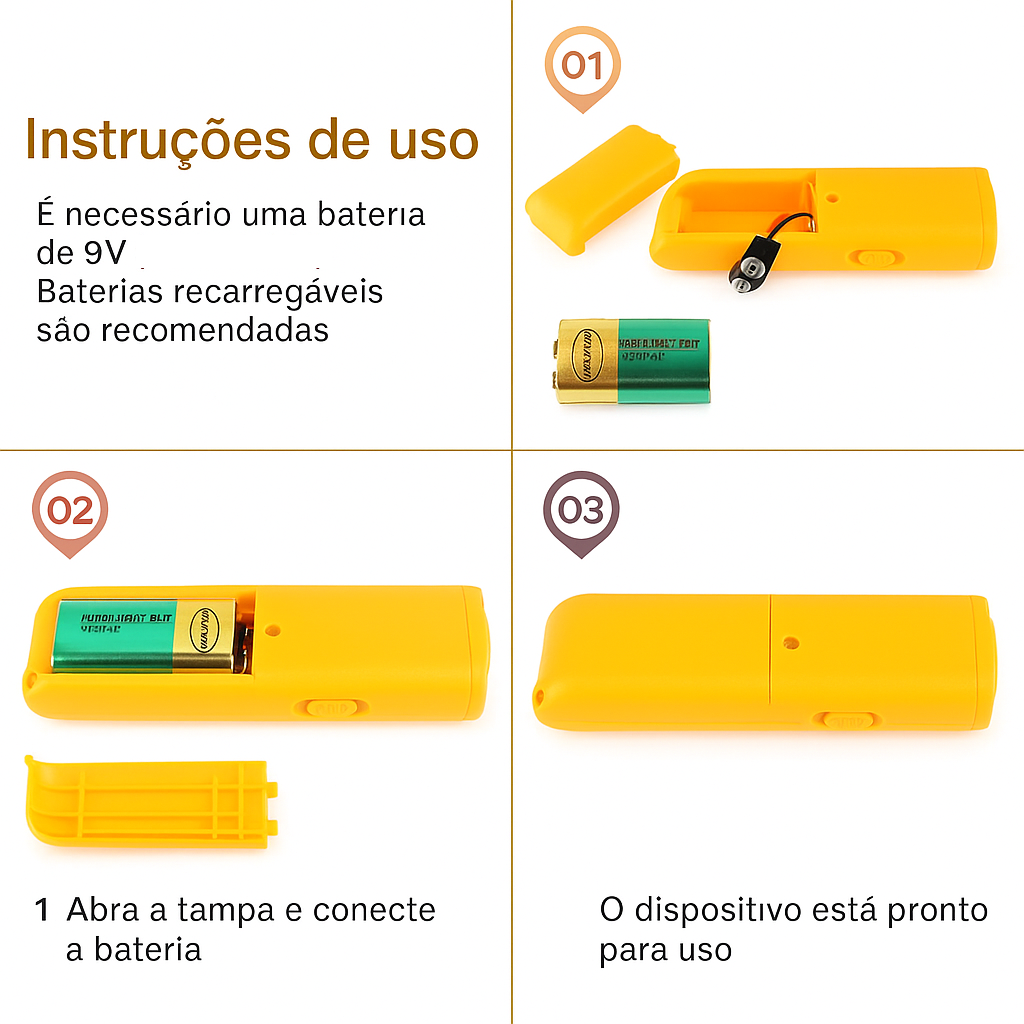 Dispositivo Ultrassônico 3 em 1 Antilatidos com Lanterna