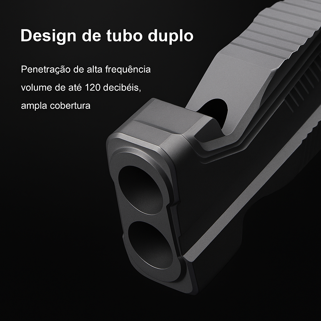 Apito Duplo de Titânio p/ Treinamento e Obediência Pet