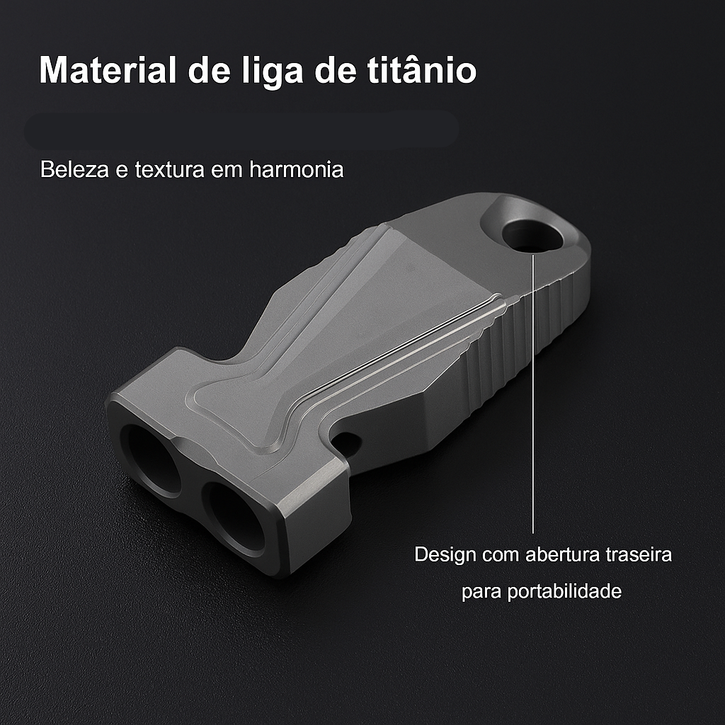 Apito Duplo de Titânio p/ Treinamento e Obediência Pet