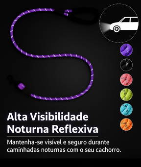 Trela Reflexiva Reforçada para Cães – Segurança e Conforto