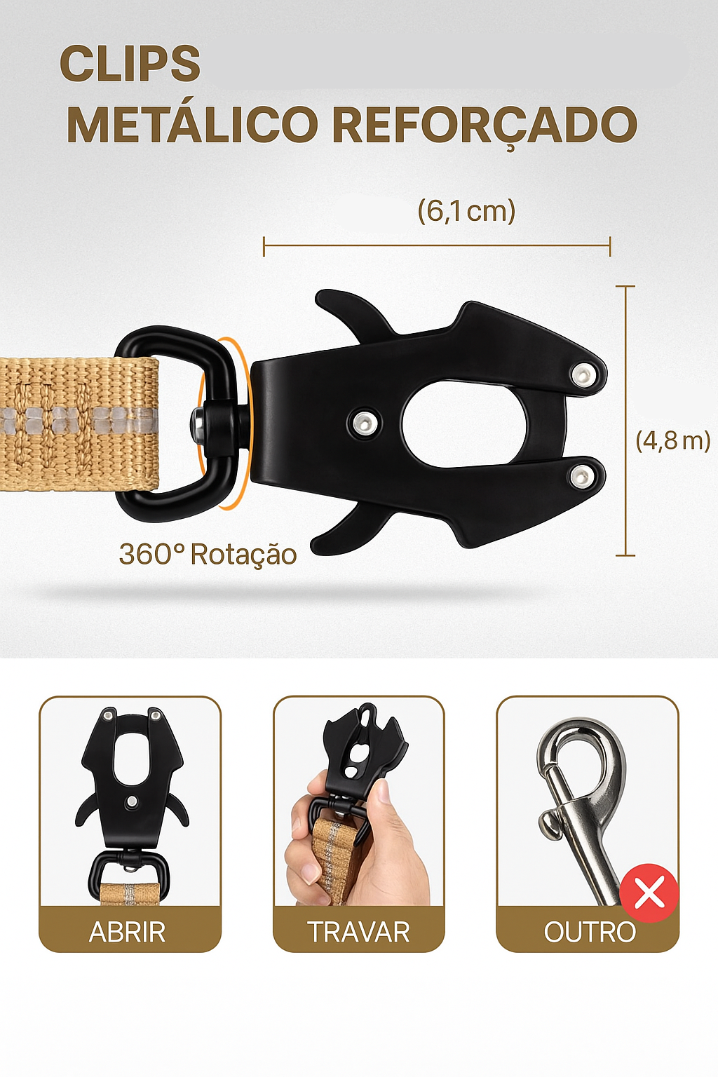 Coleira Reflexiva para Cães Grandes com Cinto de Segurança e Absorção de Impacto