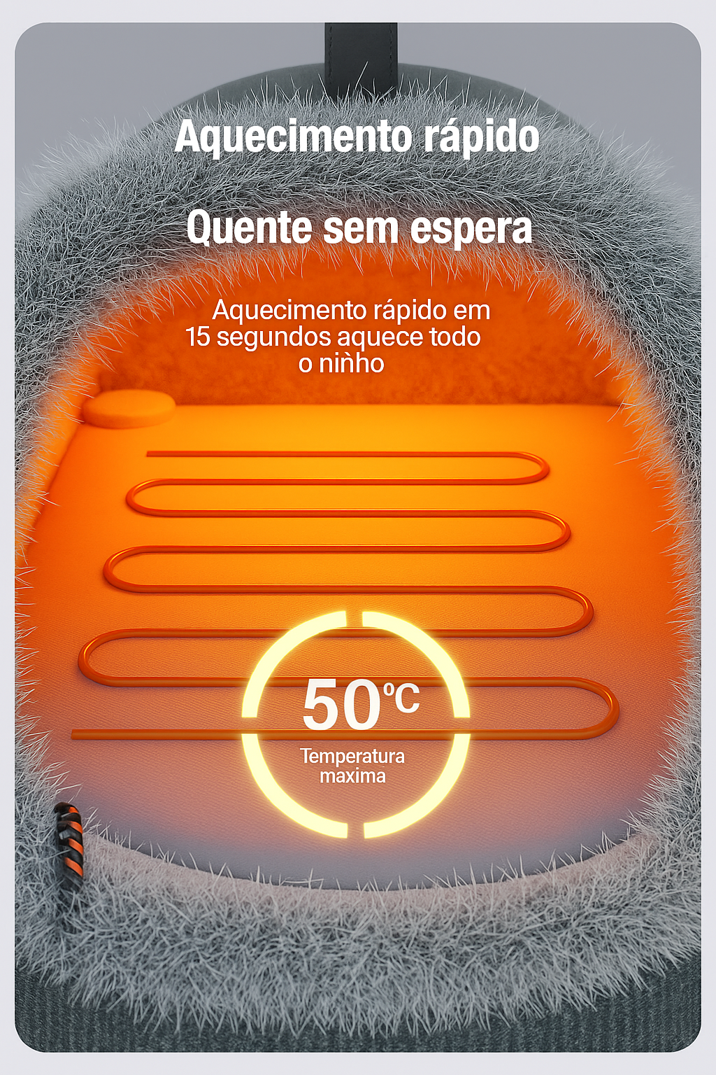 Ninho de Gato Elétrico Xiaomi Popo | Cobertor Aquecedor Macio e Destacável