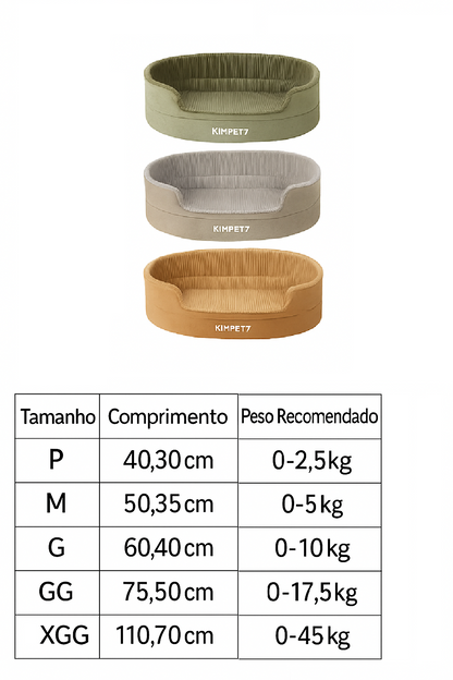 Cama Ergonômica de Pelúcia para Cães - Conforto 4 Estações