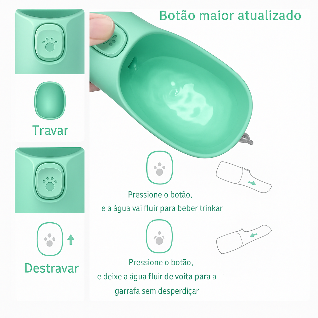 Garrafa Portátil para Cães | Antivazamento e Leve