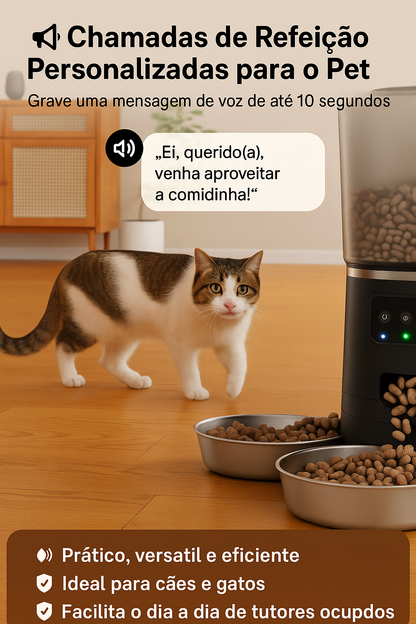 Newpet Alimentador Automático para Gatos e Cães com 3 Tigelas