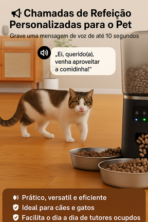 Newpet Alimentador Automático para Gatos e Cães com 3 Tigelas