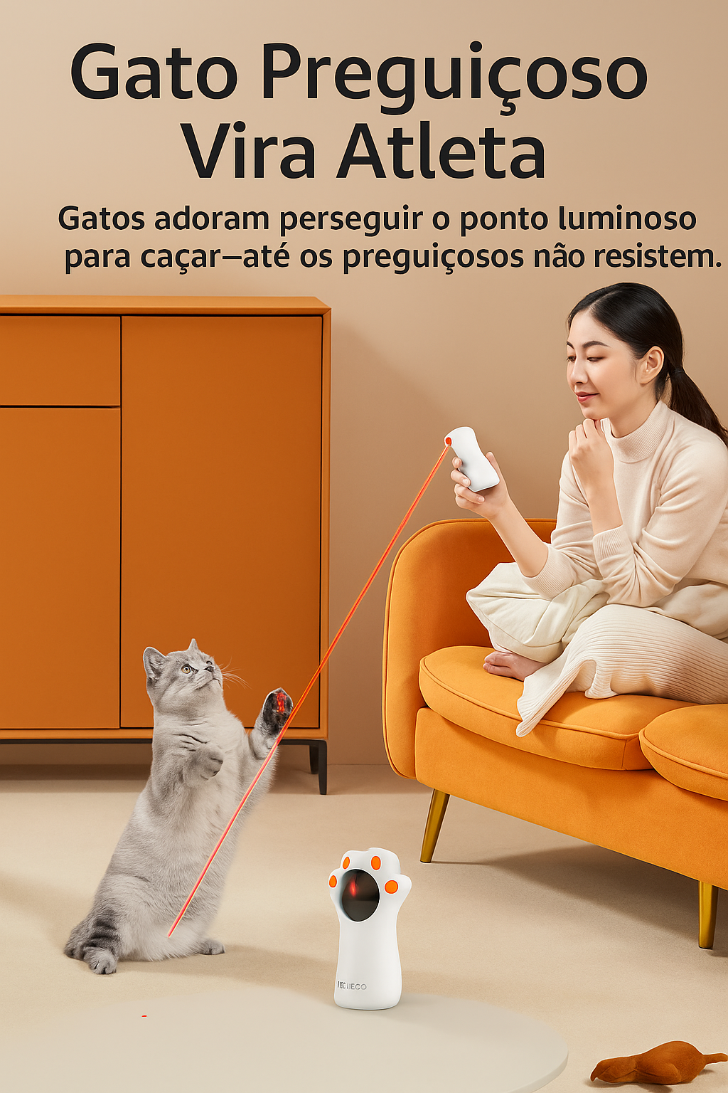 Brinquedo Laser Automático para Gatos – Antitédio e Diversão