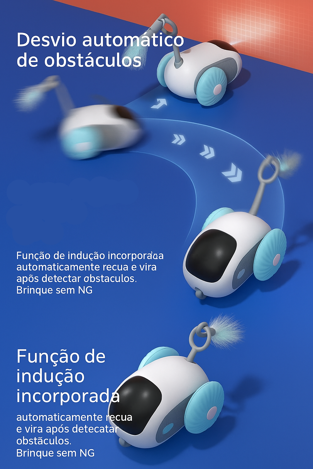 Brinquedo Inteligente para Gatos – Carrinho Rato Recarregável