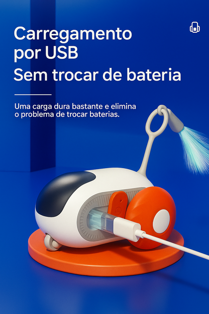 Brinquedo Inteligente para Gatos – Carrinho Rato Recarregável