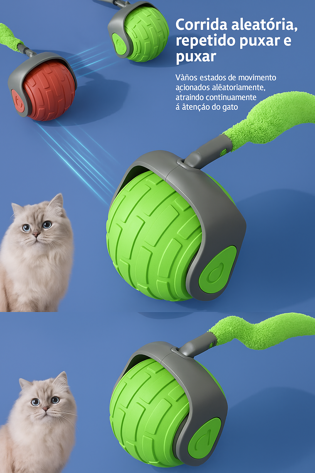 Bola Elétrica Interativa para Gatos – USB / Antiestresse