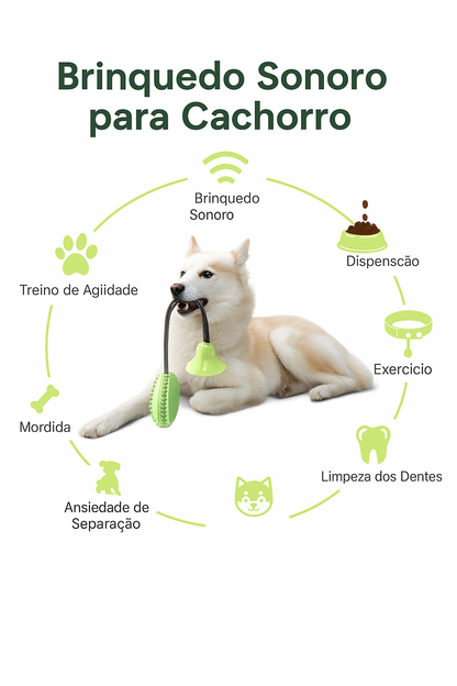 Bola Mordedor com Corda e Ventosa – Limpeza e Diversão