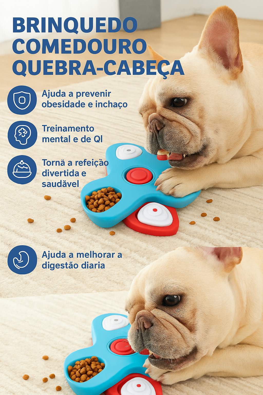 Alimentador Lento Interativo para Cães – Antiestresse