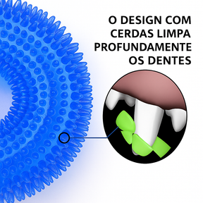 Brinquedo Interativo e Resistente p/ Cães - Limpa Dentes