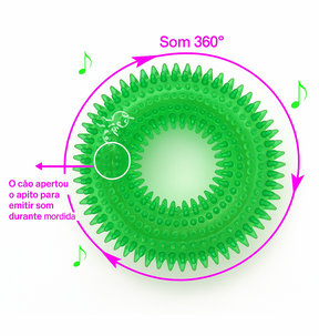 Brinquedo Interativo e Resistente p/ Cães - Limpa Dentes