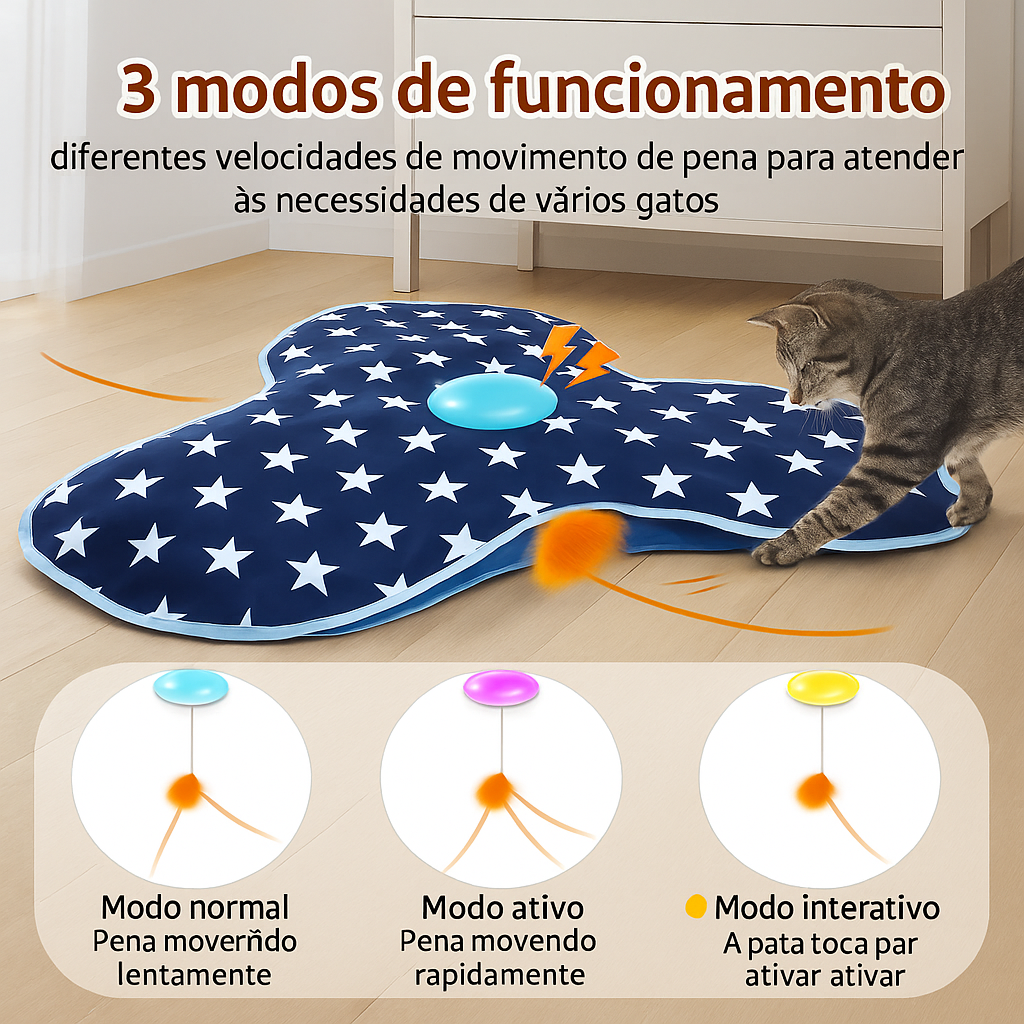 Brinquedo Interativo para Gatos com Penas e Sons