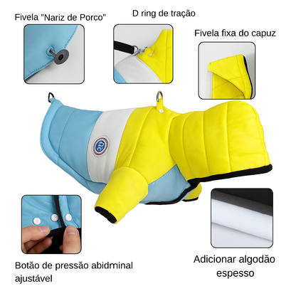 Casaco de Algodão Quente para Cães e Gatos no Inverno