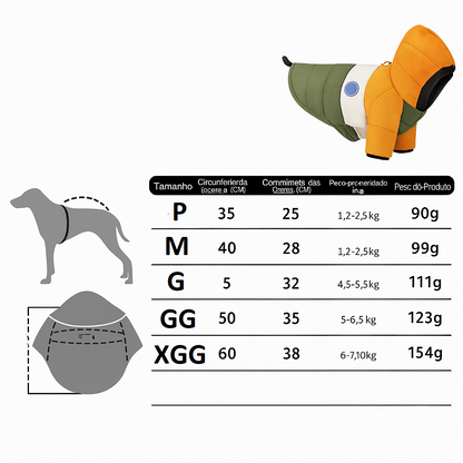 Casaco de Algodão Quente para Cães e Gatos no Inverno