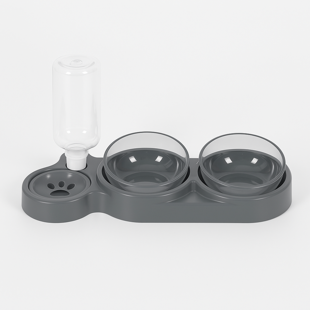 Tigela 3 em 1 com Bebedouro Automático para Cães e Gatos