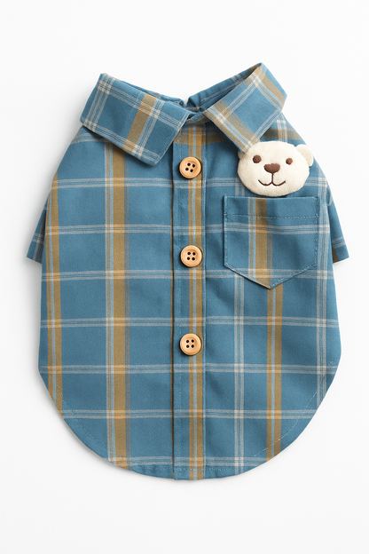 Camisa Xadrez para Pet - Verão Leve e Respirável para Cães e Gatos