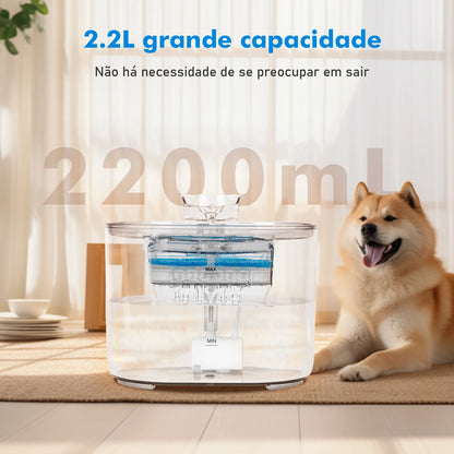 Fonte de Água Silenciosa para Gatos e Cães com Filtro Automático