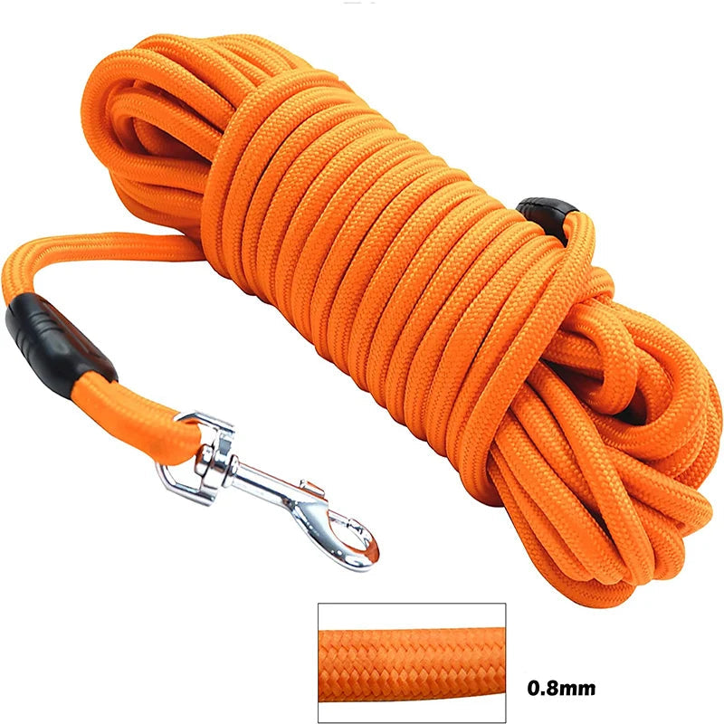 Trela de Nylon Resistente 5-10-15M para Cães Médios e Grandes