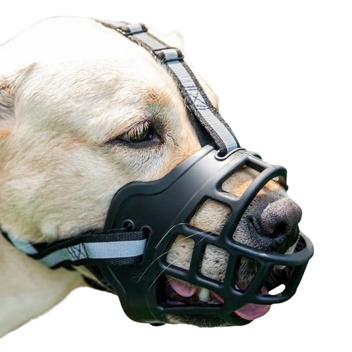 Focinho Antimordida Ajustável e Respirável p/ Cães