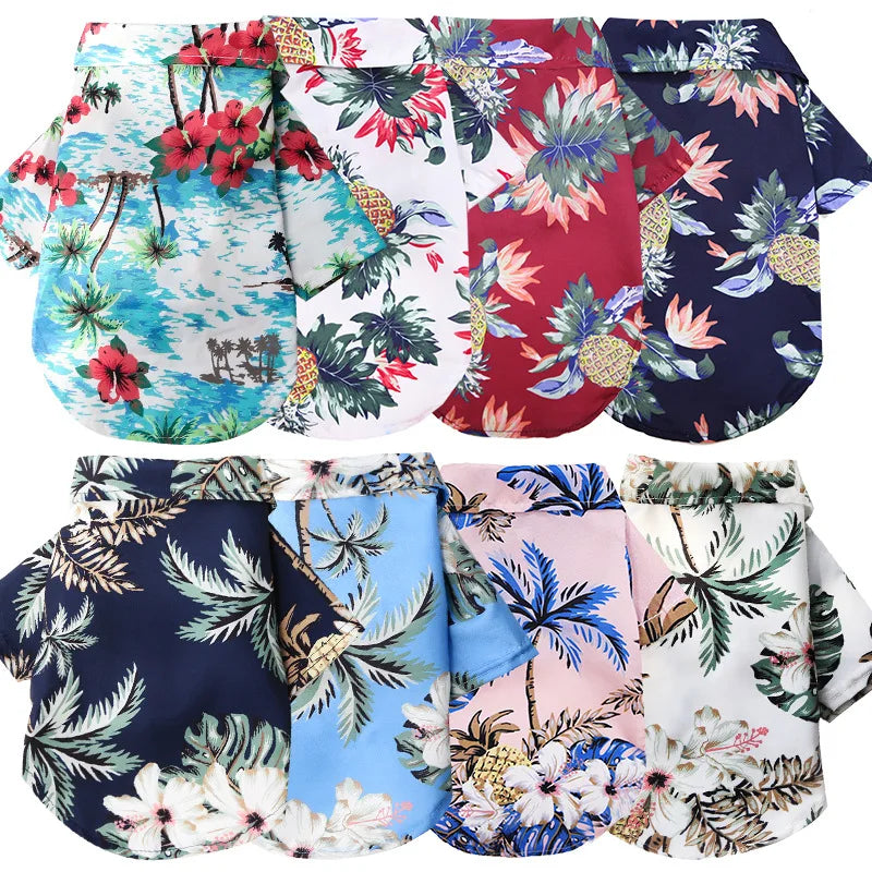 Camiseta Havaiana para Cães Pequenos | Estilo Praia e Antialérgica
