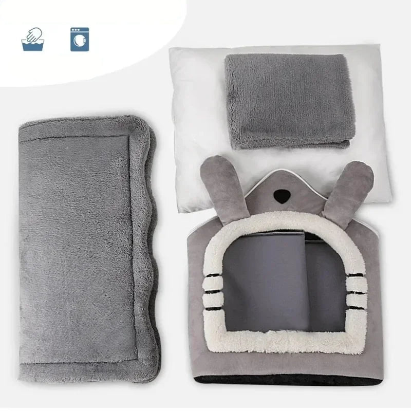 Cama Quente para Cães e Gatos | Almofada Removível Lavável