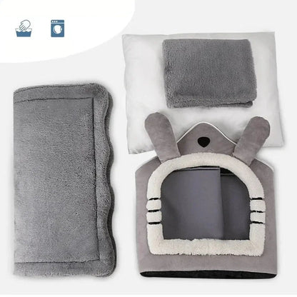 Cama Quente para Cães e Gatos | Almofada Removível Lavável