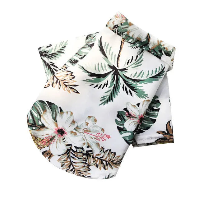 Camiseta Havaiana para Cães Pequenos | Estilo Praia e Antialérgica