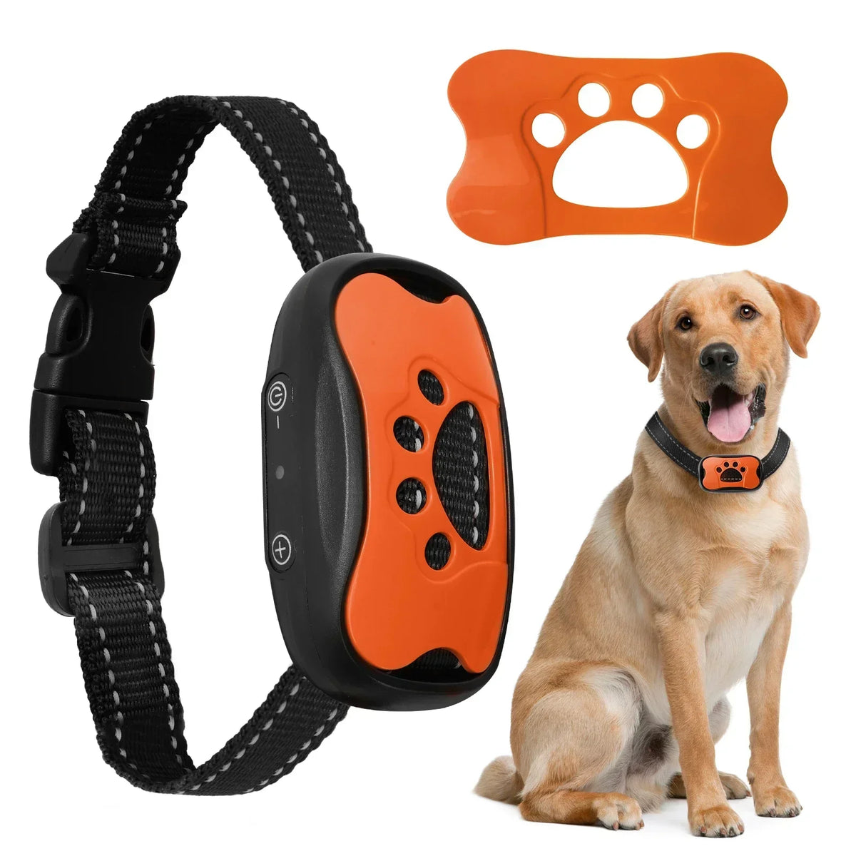 Coleira Antilatido Ultrassônica USB Ajustável p/ Cães
