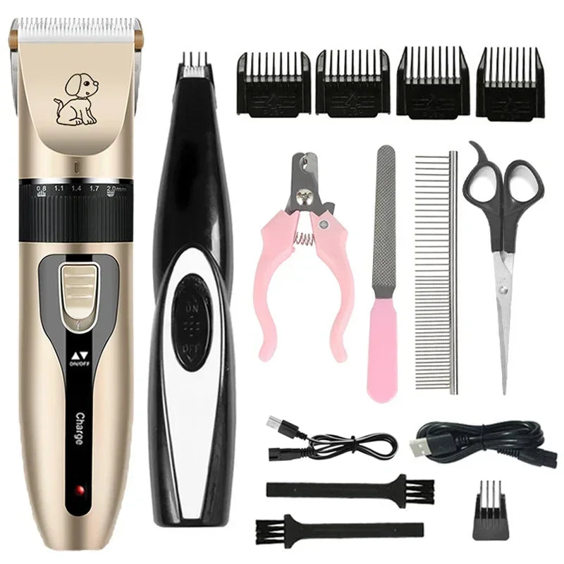 Kit Tosquiadeira Elétrica Pet | Aparador Cães e Gatos Profissional