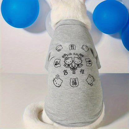 Camiseta Pet Hello Kitty – Proteção UV, Leve em Fibra