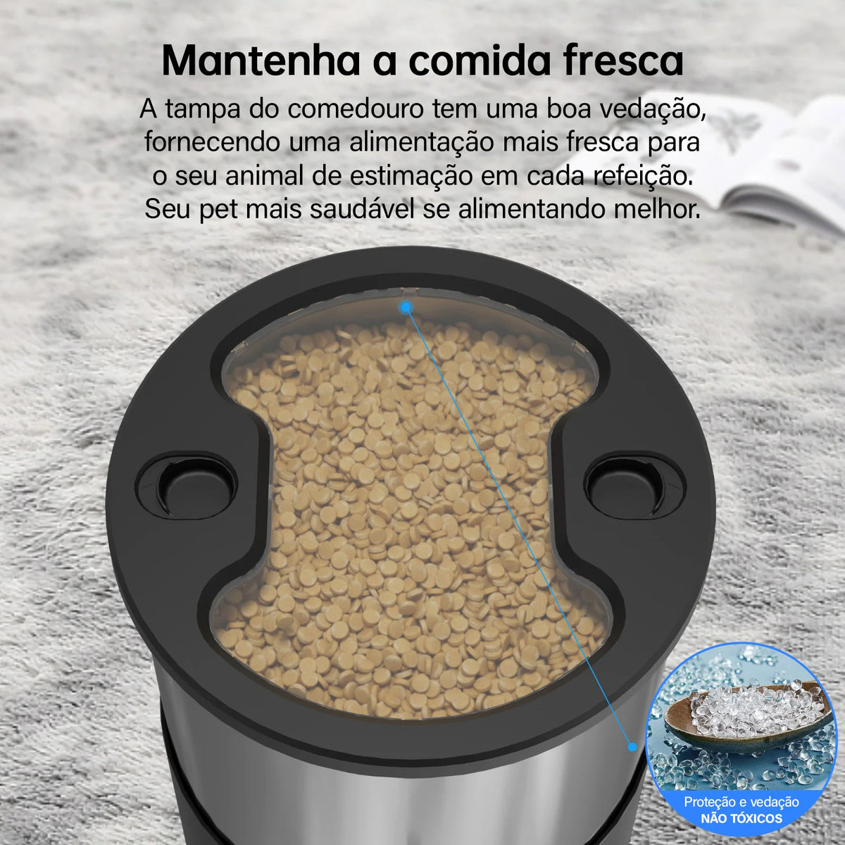 Alimentador Duplo Automático WiFi para Gatos e Cães 4L com Tigelas de Aço Inoxidável