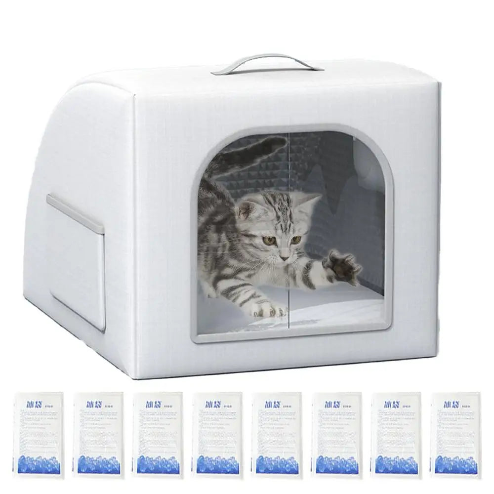 Casa térmica para cães e gatos com resfriamento portátil