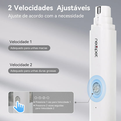 Aparador Elétrico de Unhas para Cães e Gatos com Luz LED Seguro