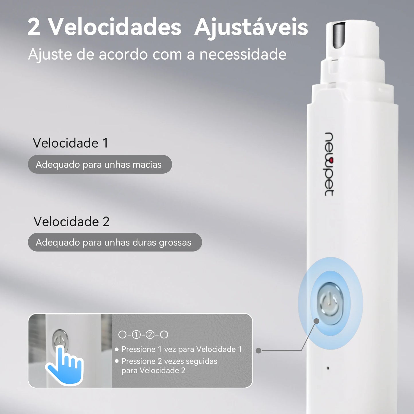 Moedor de Unhas Recarregável USB para Cães e Gatos 2 em 1